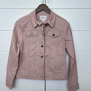 Mossimo Supply Co Pink Jean Jacket Fitted Cropped